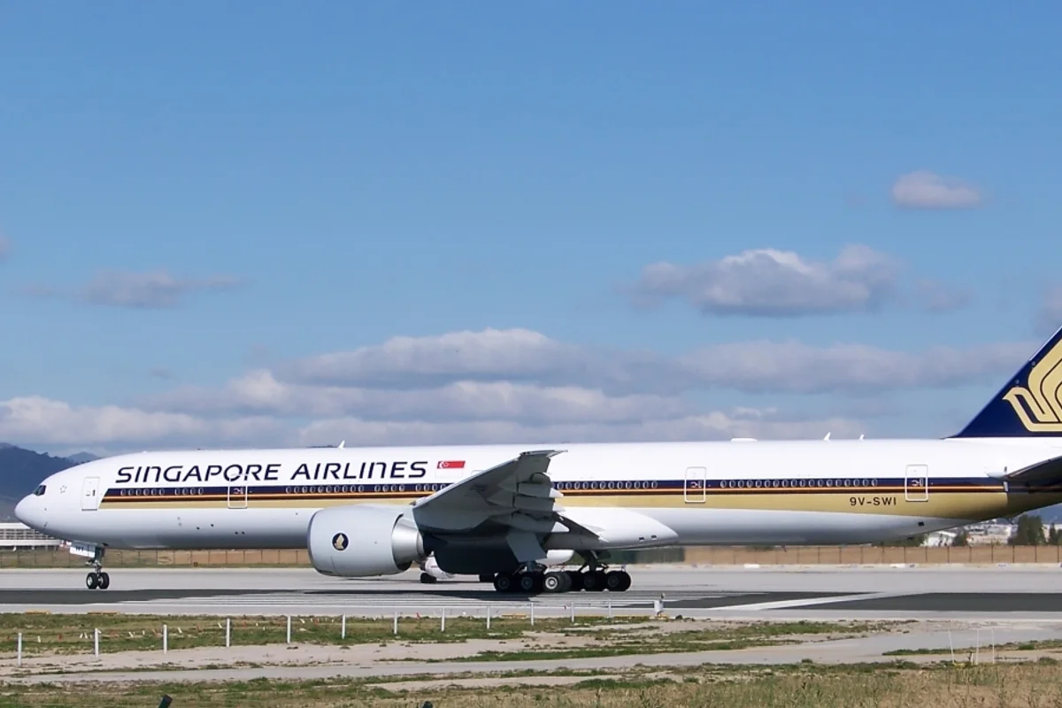 International aircraft in flight